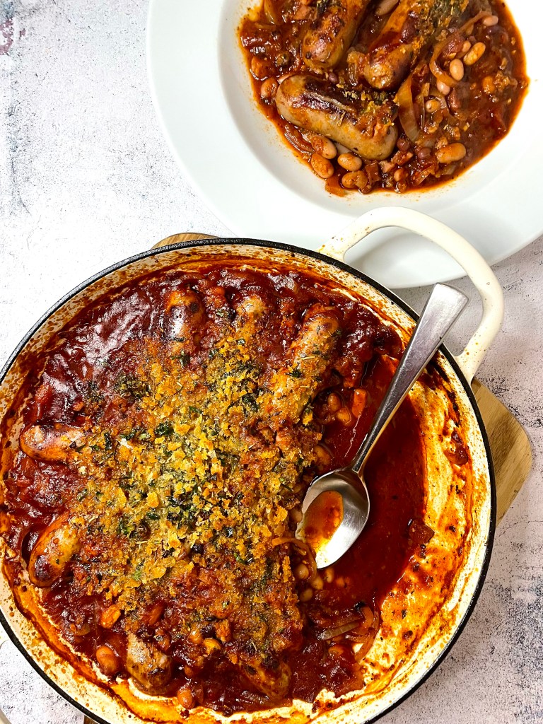 Sausage Casserole with a Herb Breadcrumb Topping Best Recipes UK