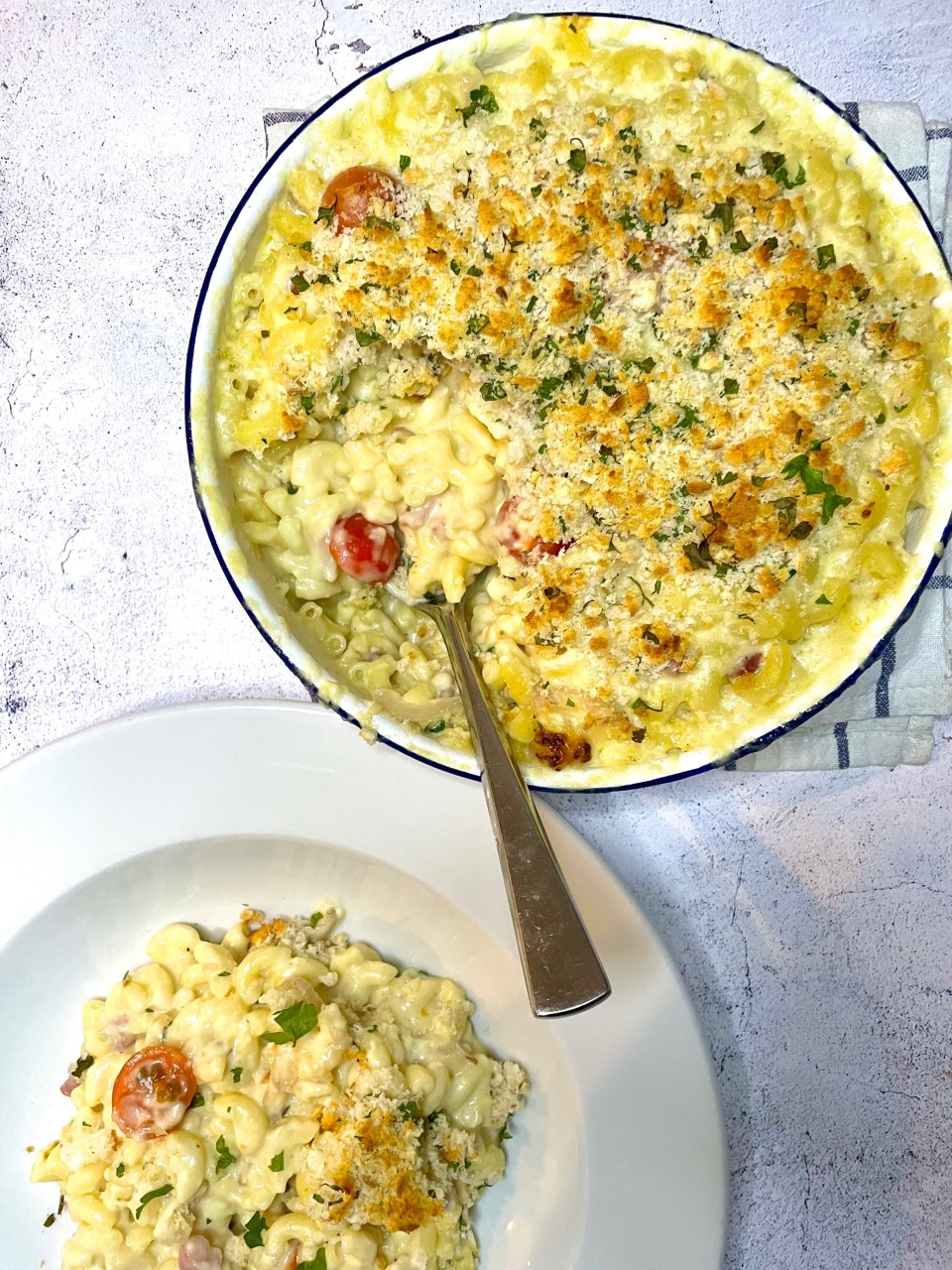 Macaroni Cheese with Pancetta & Cherry Tomatoes Best Recipes UK