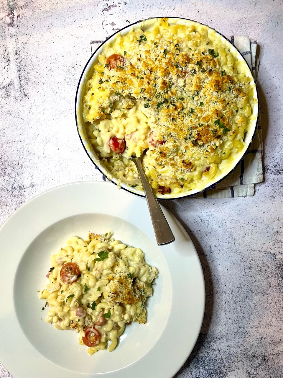 Macaroni Cheese with Pancetta & Cherry Tomatoes Best Recipes UK